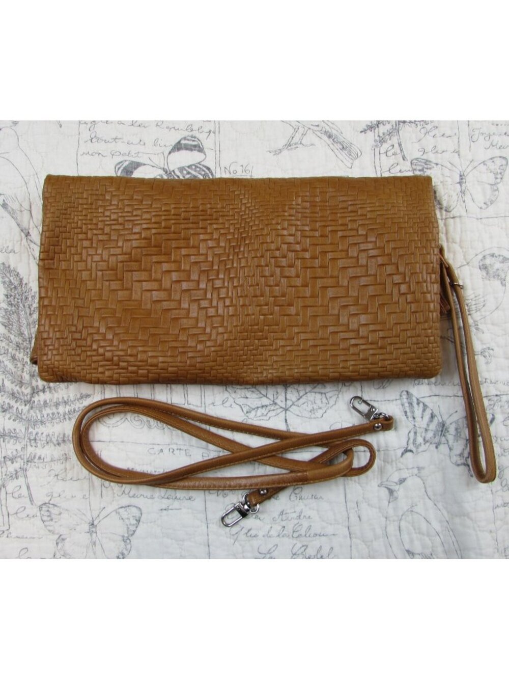 EUC Rossi Firenze Italy Shoulder Bag / clutch embossed woven Italian Leather